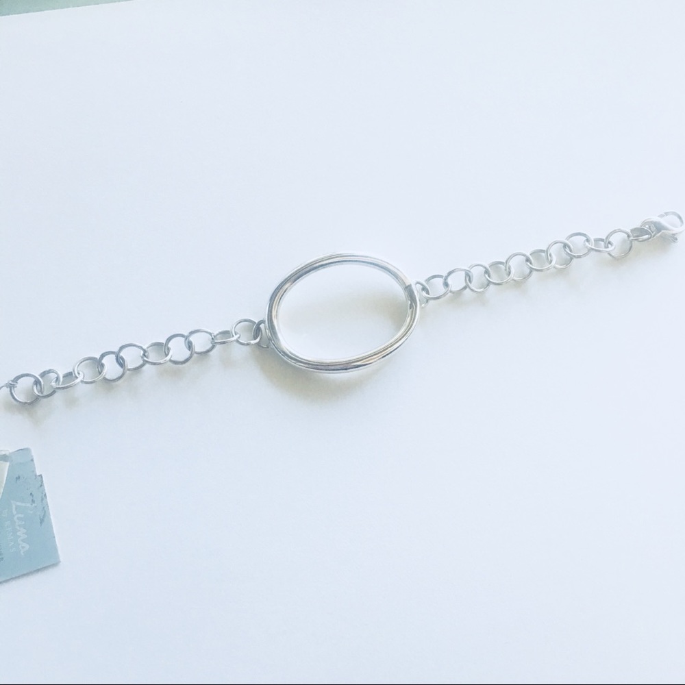 Luna Sterling Silver Oval Chain Bracelet NWT